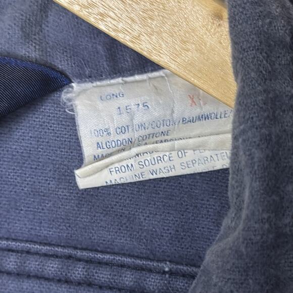 Woolrich Men Size XL Blue Long Sleeve Button Up Shirt Flap Pockets EUC - Picture 4 of 4